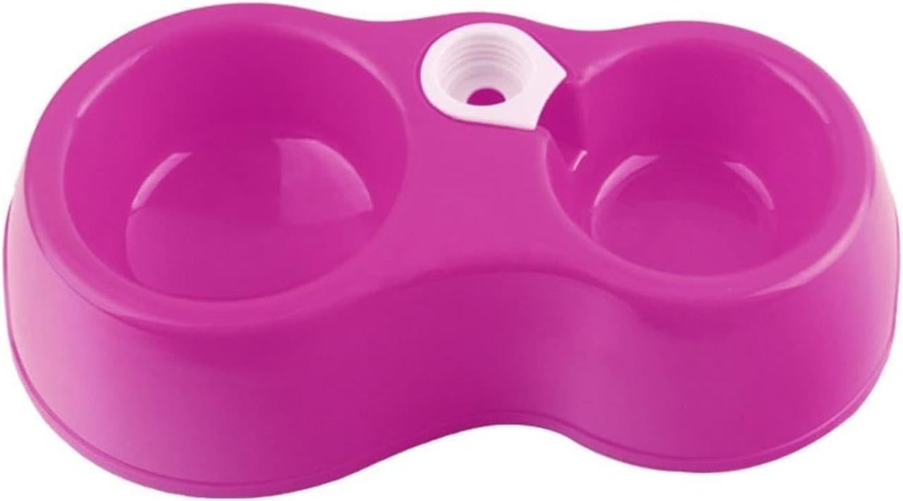 Миска подвійна для тварин пластикова Рожевий (2474153497)