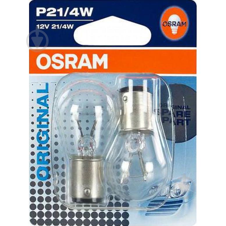 Автолампа ук. OSRAM 7225-02B P21/4W 12V 21/4W BAZ15d 10X2 Blister