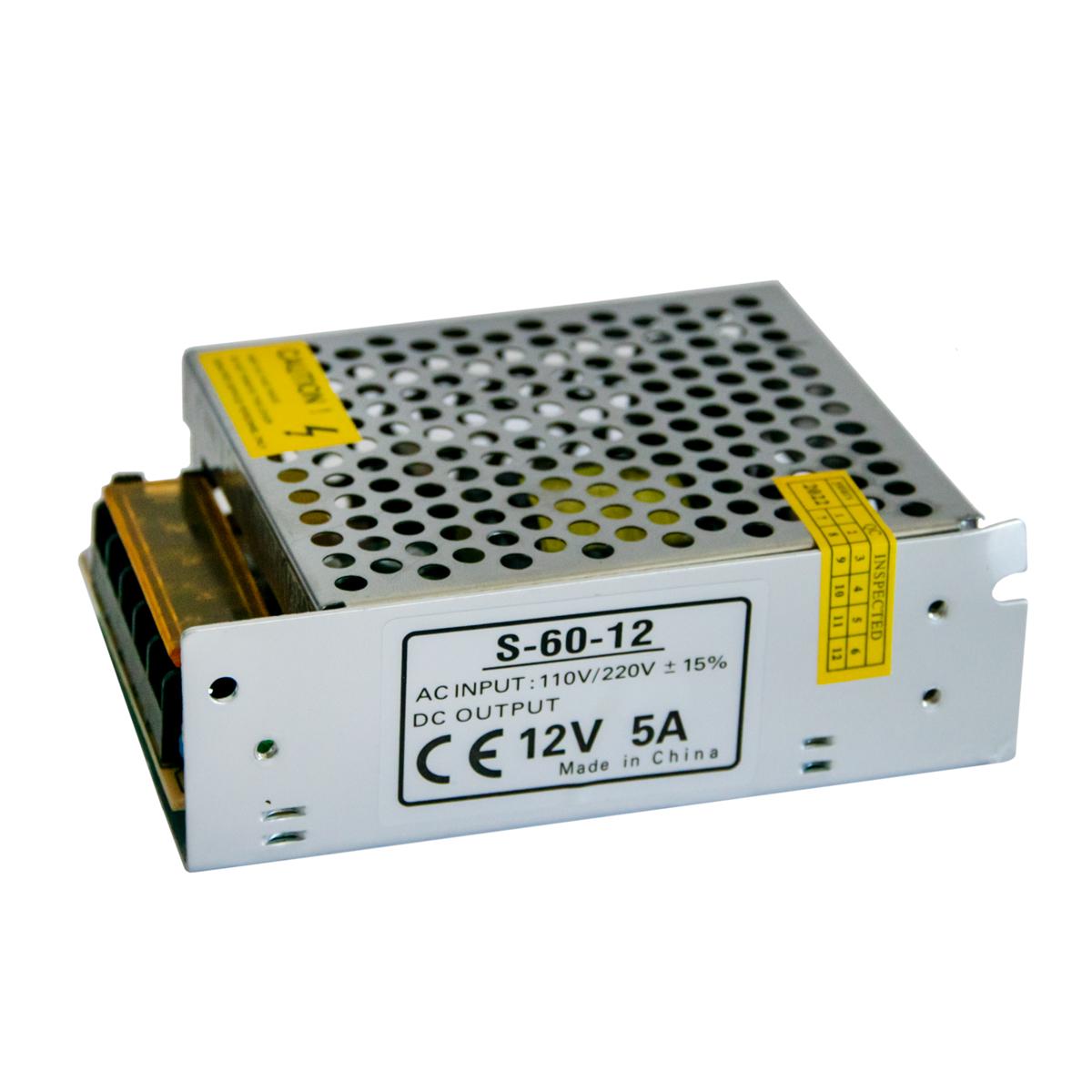 Блок живлення Імпульсний Power Supply S-60-12 12 В 5A 60 Вт AC-DC Silver (1009899) - фото 3