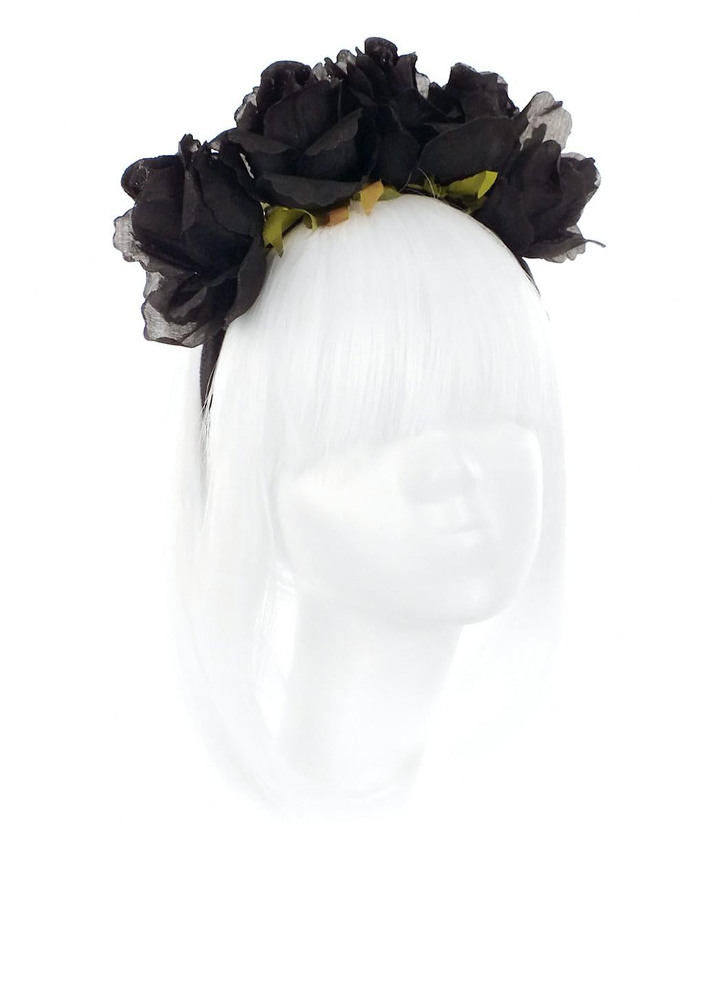 Венок с черными розами (19-340BLK)