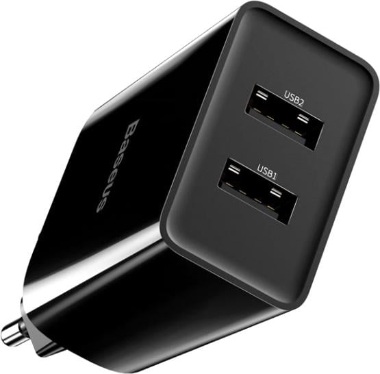 Сетевое зарядное устройство Baseus Speed Mini Dual USB 10,5W Черный (CCFS-R01) - фото 2 Сетевое зарядное устройство Baseus Speed Mini Dual USB 10,5W Черный (CCFS-R01) - фото 2