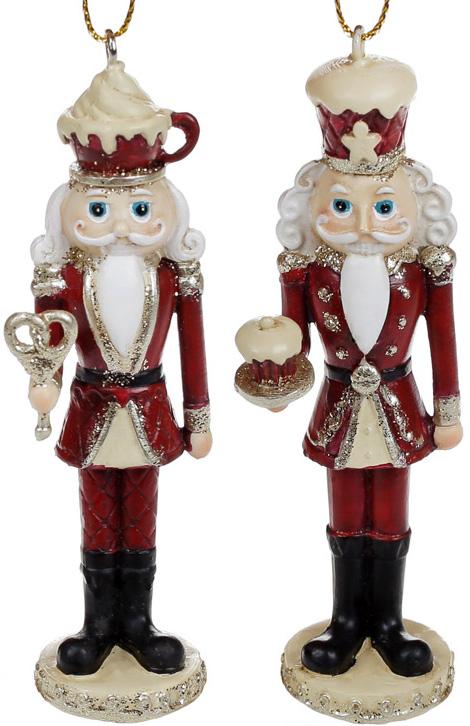 Набор подвесок Карамельный Щелкунчик 3х10 см 6 шт. Кремовый/Бордовый (BD-707-234)