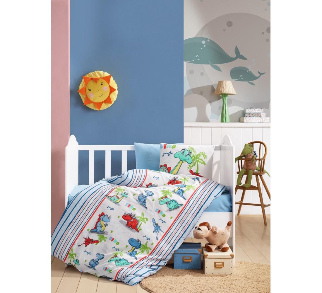 Комплект постельного белья в кроватку Cotton Box Dino Mavi (51580)