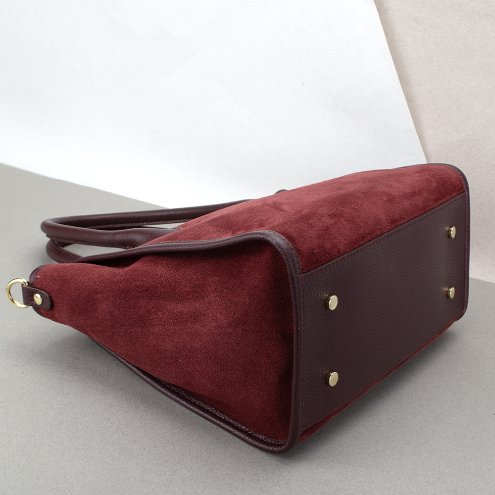 Сумка женская замшевая Virginia Conti 03756 с 2 ручками Бордовый (2423635559) - фото 3