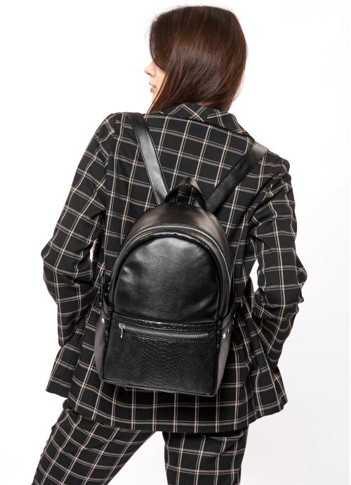 Городской рюкзак женский Sambag с принтом крокодила Черный (6870251235)