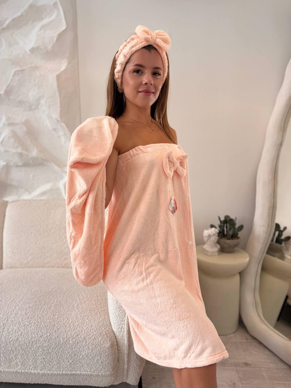 Килт женский для сауны 80х140 см Нежно-розовый (Д-al-sauna-25-002)