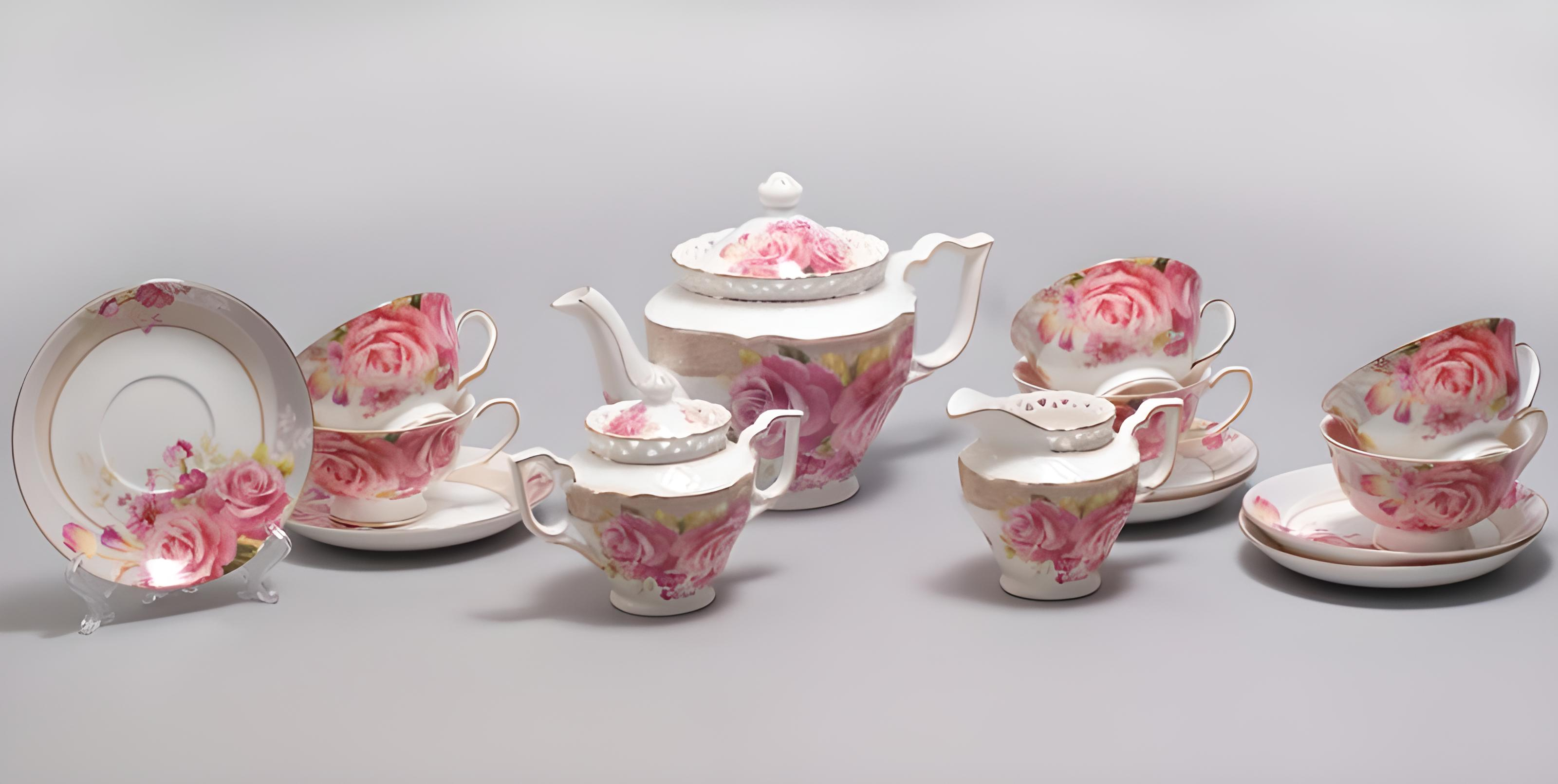 Чайный сервиз Букет роз 220 мл 15 пр. (BD-222-129)