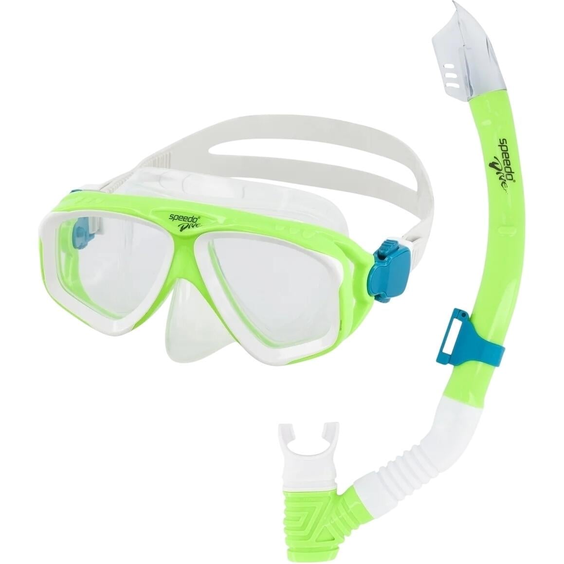 Набор для плавания детский маска и трубка Speedo JR ADVENTURE MASK & SNORKEL SET Салатово-синий (8-7530334328)