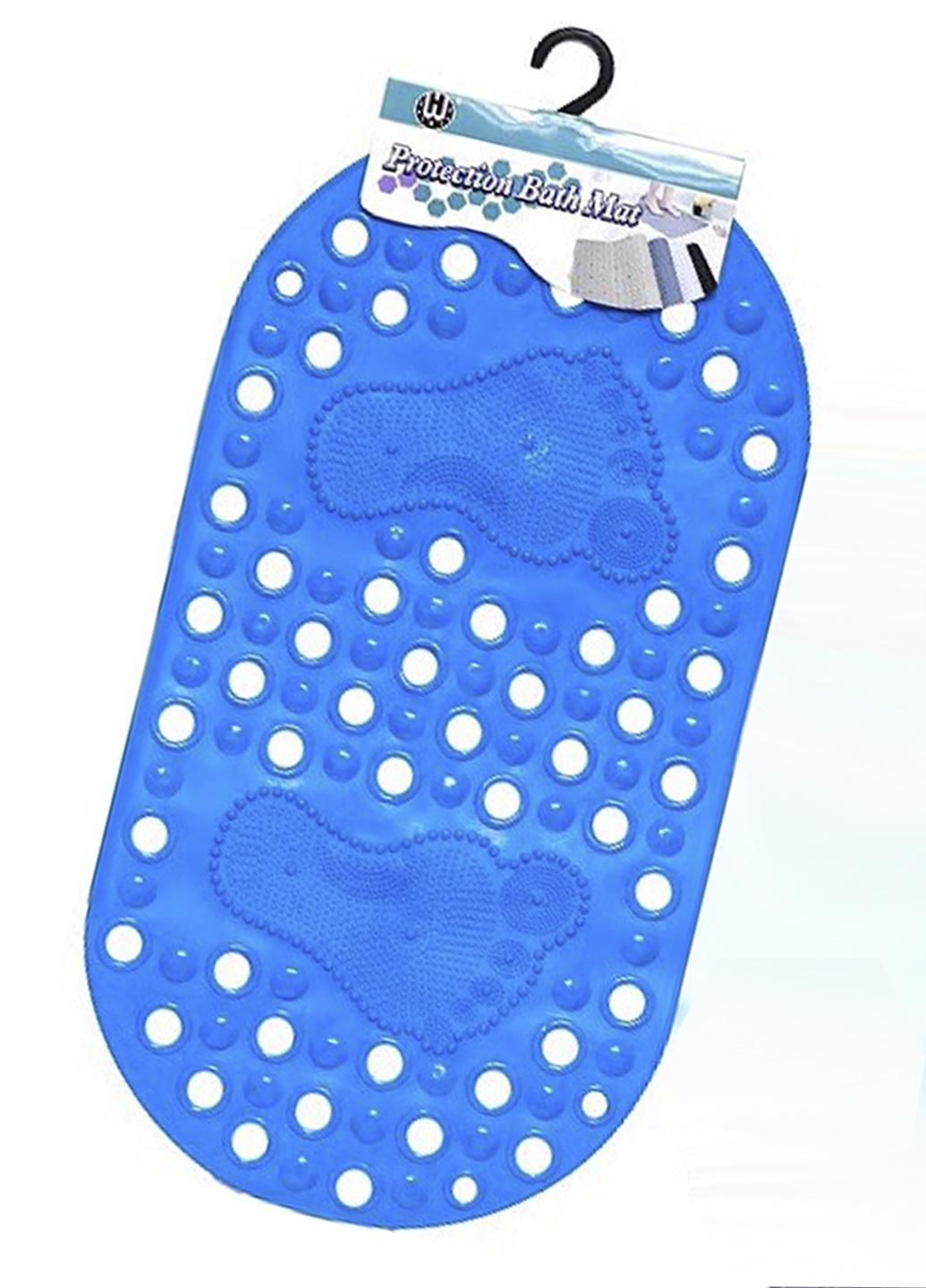 Килимок для ванної Laska антиковзаючий силіконовий 36,5х66 см килимок Блакитний (21421)