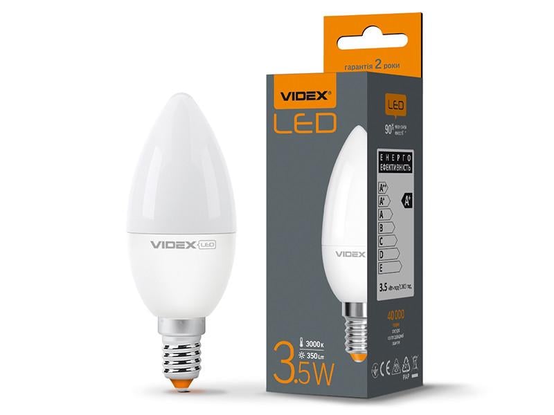 Светодиодная лампа Videx C37e 3,5W E14 3000K 220 V (VL-C37e-35143)