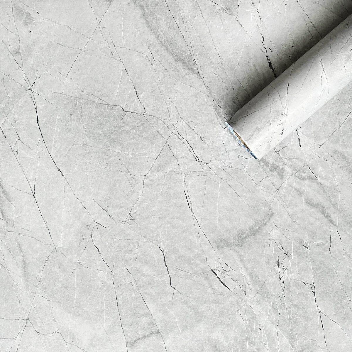 Самоклеющаяся пленка Мрамор 0,45х10 м/0,07 мм Платиновый (SW-00001274)