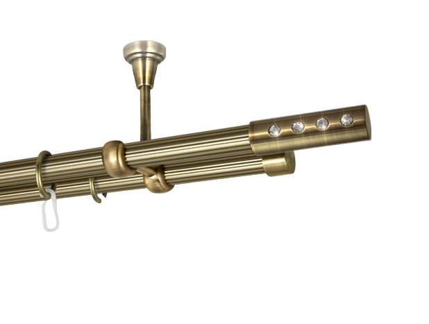 Карниз MStyle Алюр металевий дворядний труба рифлена 19/19 мм кронштейн стельовий 300 см Антик (K010734) Карниз MStyle Алюр металевий дворядний труба рифлена 19/19 мм кронштейн стельовий 300 см Антик (K010734)