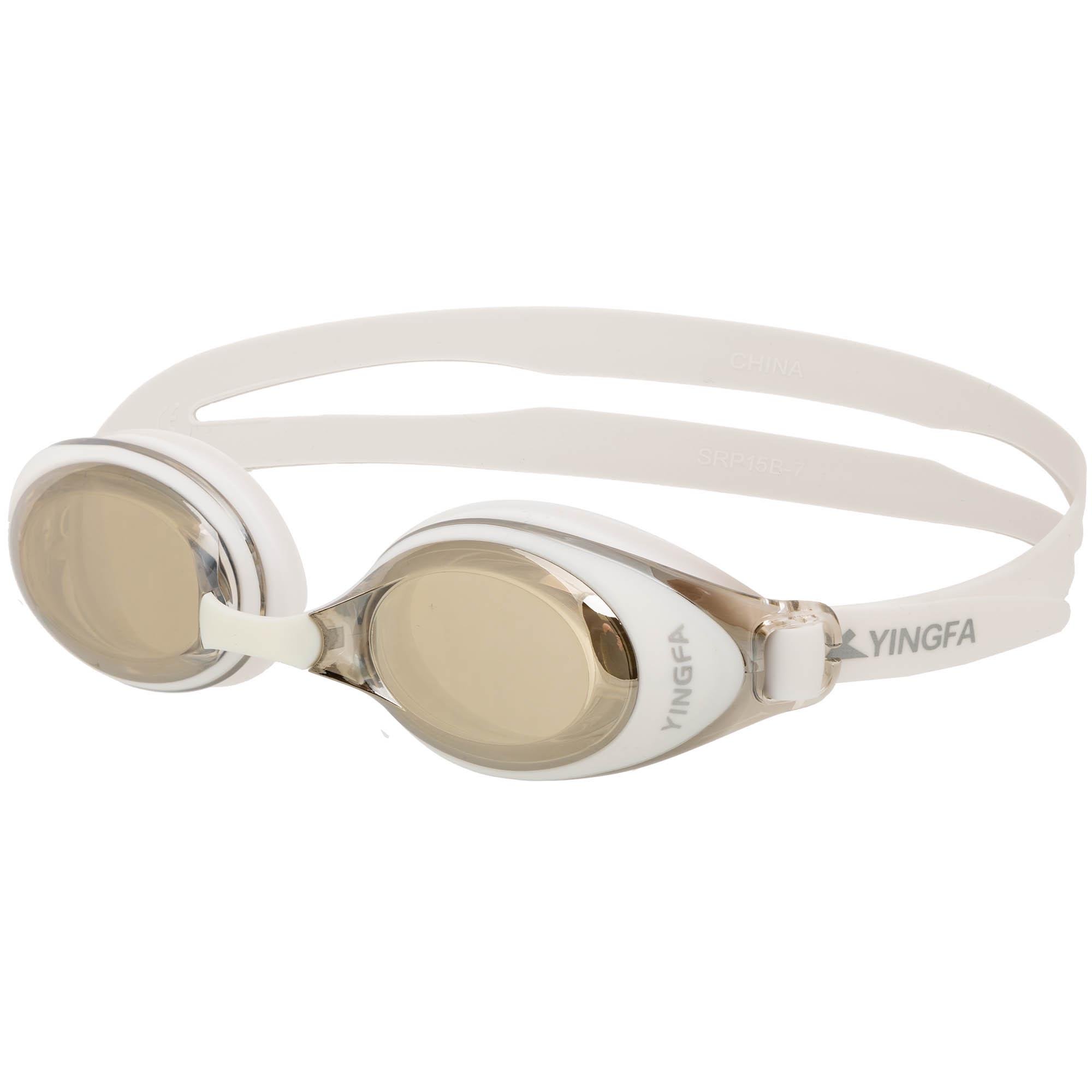 Очки для плавания взрослые YINGFA Y6600AF-M зеркальные линзы Серо-белый (Y6600AF-M_Серый-белый)