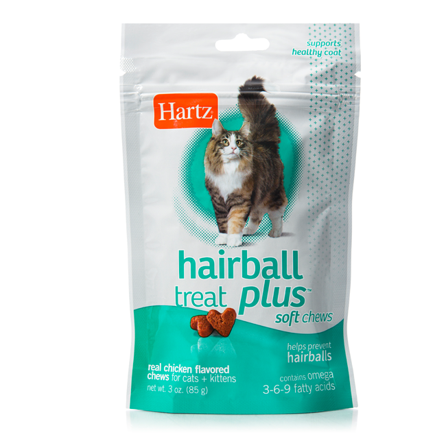 Ласощі для виведення шерсті для кішок і кошенят Hartz Hairball Remedy Plus зі смаком курки 85 г (H11137)