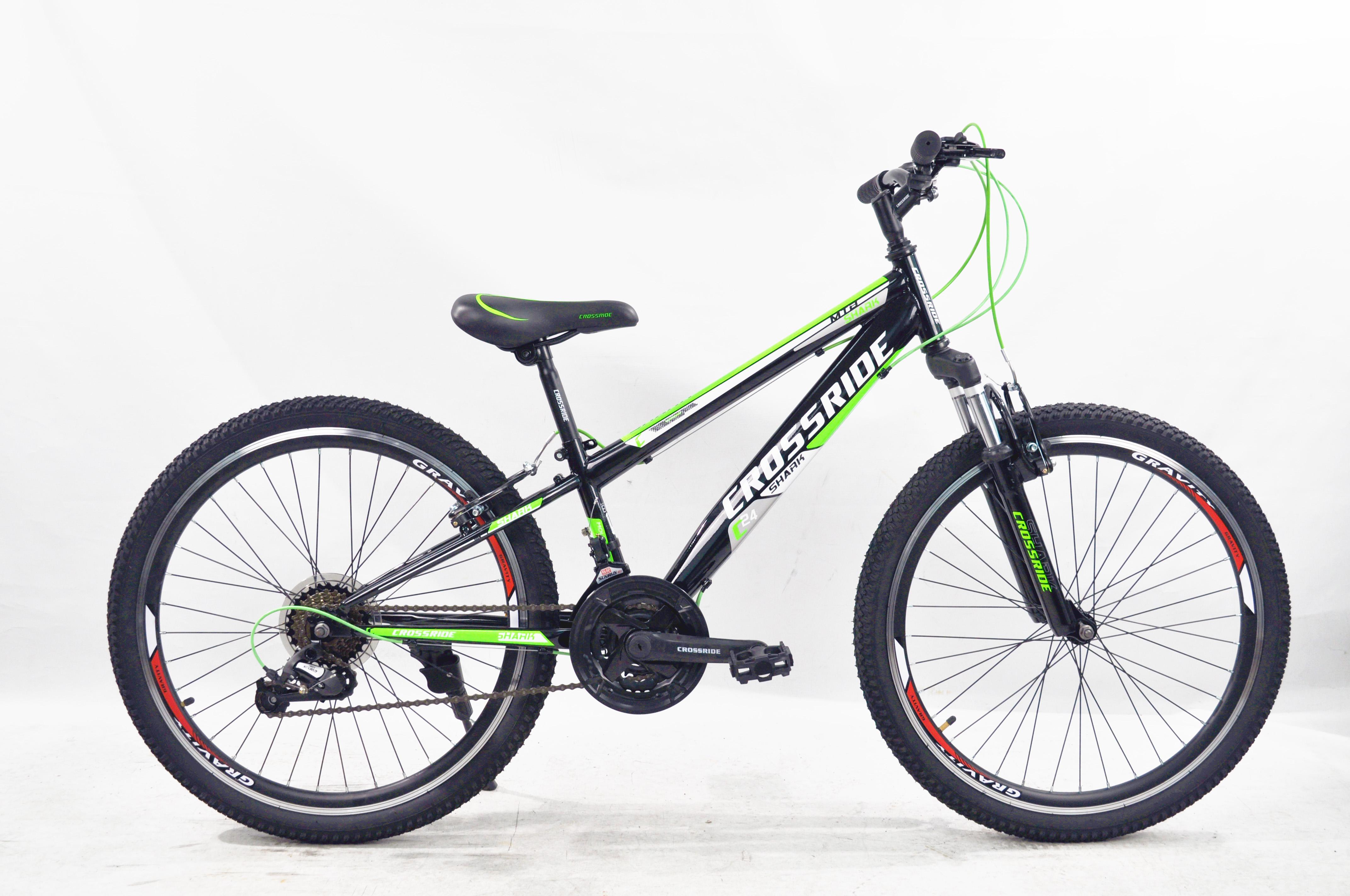 Велосипед CROSSRIDE 24" MTB ST SHARK Чорно-салатовий (01731) - фото 1