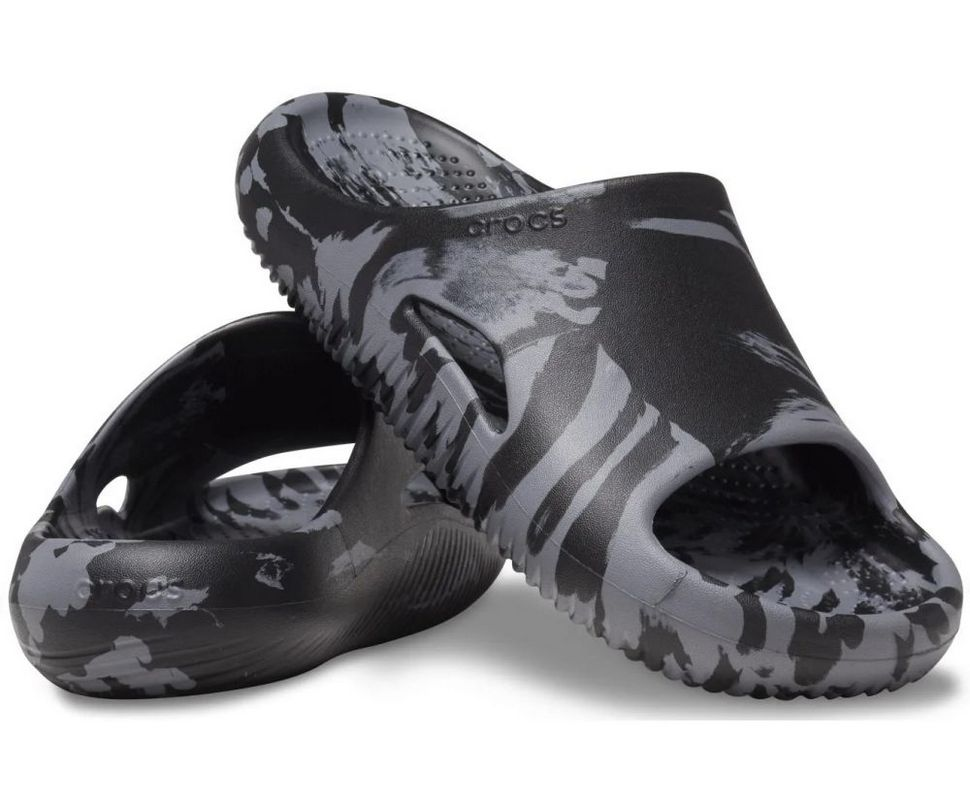 Шльопанці чоловічі утеплені Crocs Mellow Marbled Slide р. 38-39 Чорний (14721)