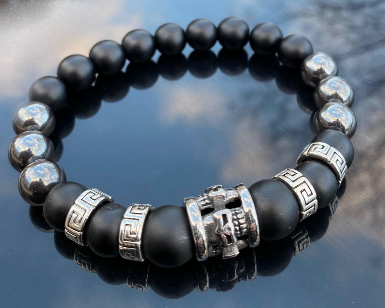 Браслет LITAURS из натурального камня оникс и металлическими вставками L 18-21 см (24115-1) - фото 2 Браслет LITAURS из натурального камня оникс и металлическими вставками L 18-21 см (24115-1) - фото 2