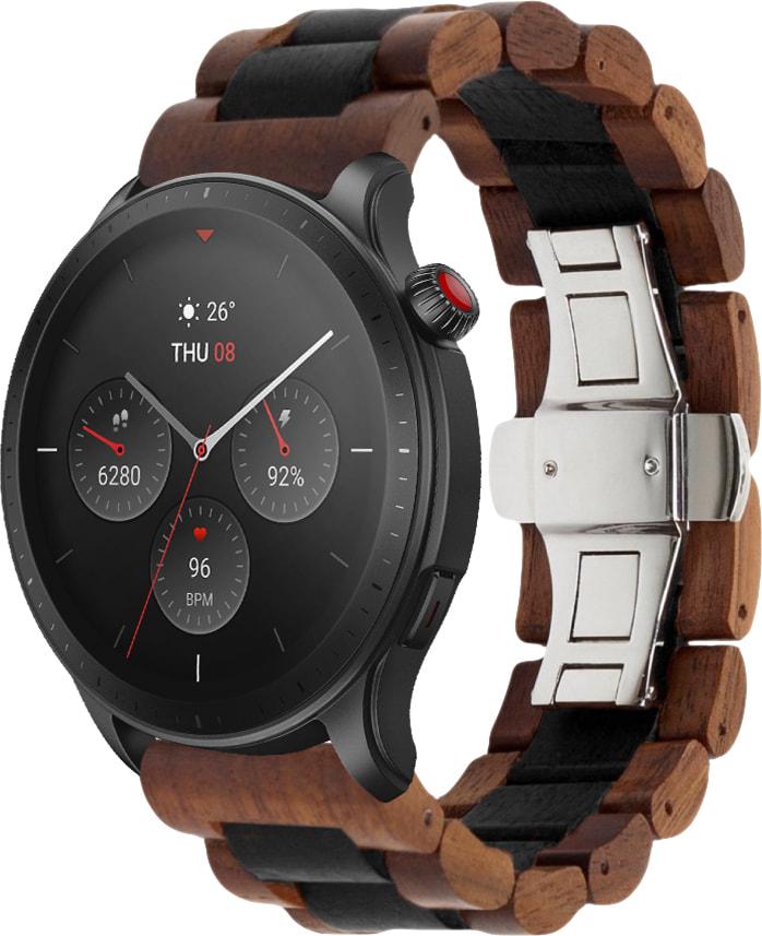 Ремешок деревянный WoodLock для Amazfit GTR 4 Black/Brown (28695-26)
