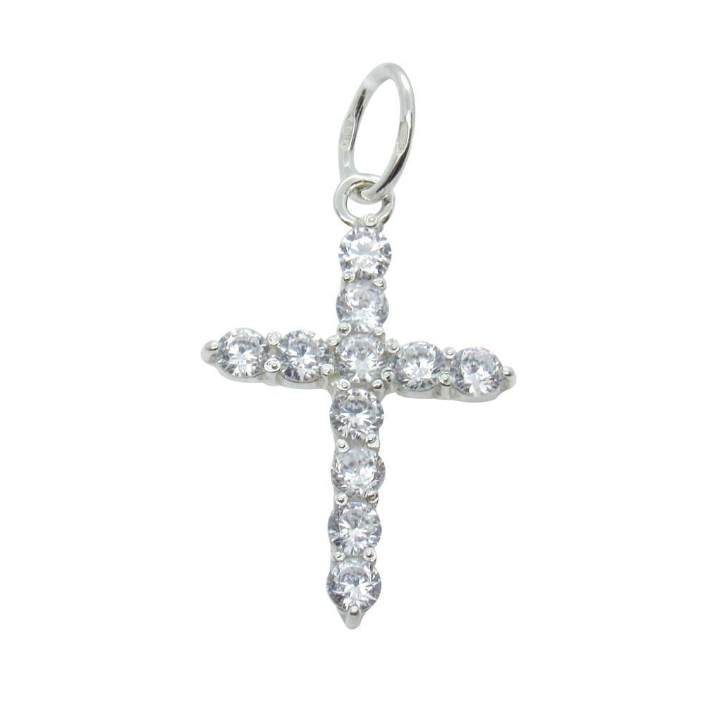 Срібний підвіс з фіанітами Хрестик у круглих камінцях (1136115764) Срібний підвіс з фіанітами Хрестик у круглих камінцях (1136115764)
