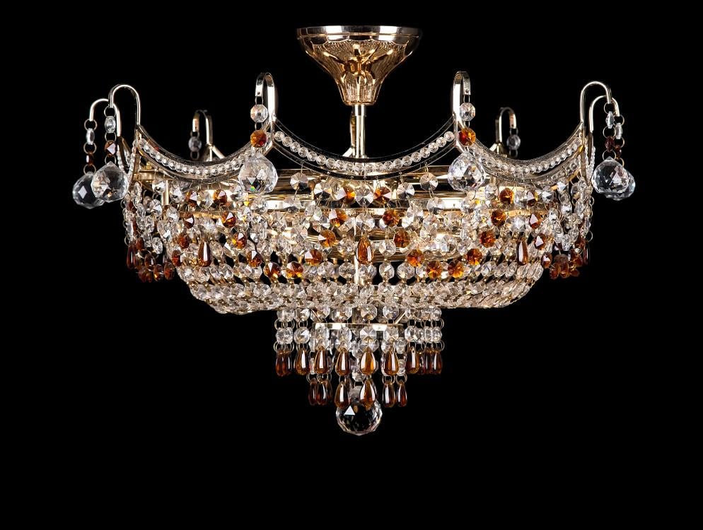 Хрустальная люстра L8440/6 FGD WT BR Золото/Белый/Коричневый (AN000695)