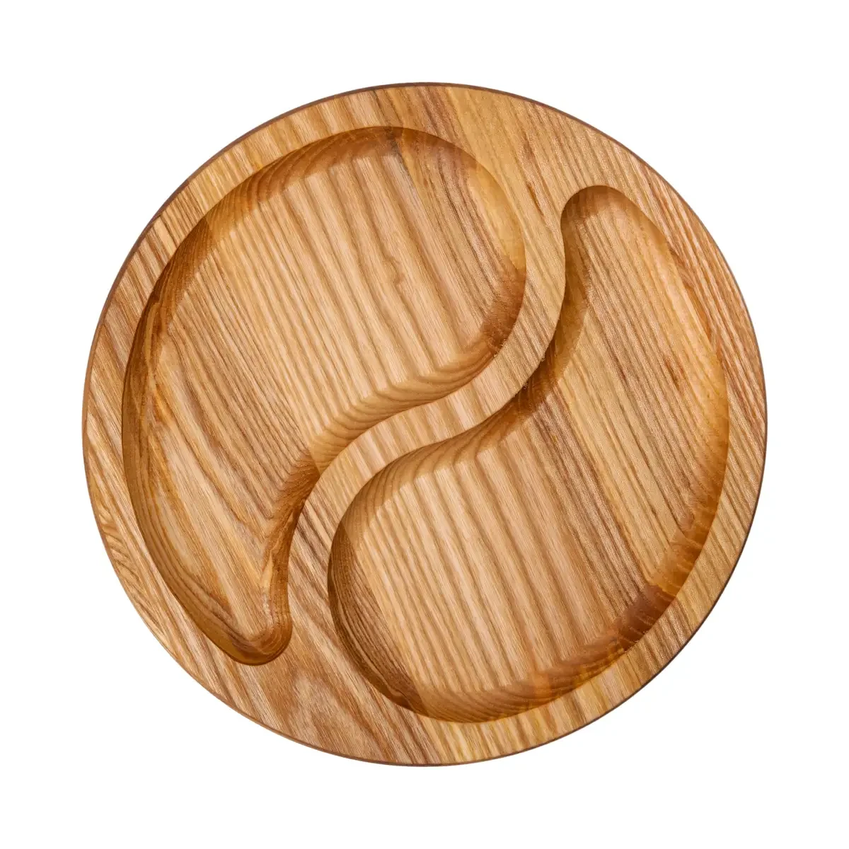 Менажница деревянная круглая на 2 секции 25 см (5670)