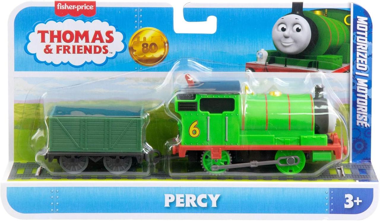 Поезд классический моторизированный Thomas & Friends Fisher-Price Перси из юбилейной серии к 80-летию