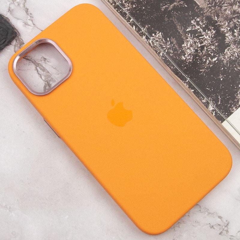 Противоударный чехол Silicone Case Metal Buttons (AA) для Apple iPhone 14 (6.1") Оранжевый / Marigold - фото 7