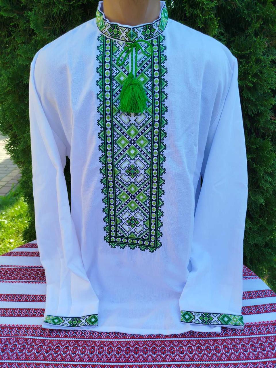 Вишиті сорочки для пари Квітковий орнамент р. 42 Зелений (29377986) - фото 4 Вишиті сорочки для пари Квітковий орнамент р. 42 Зелений (29377986) - фото 4