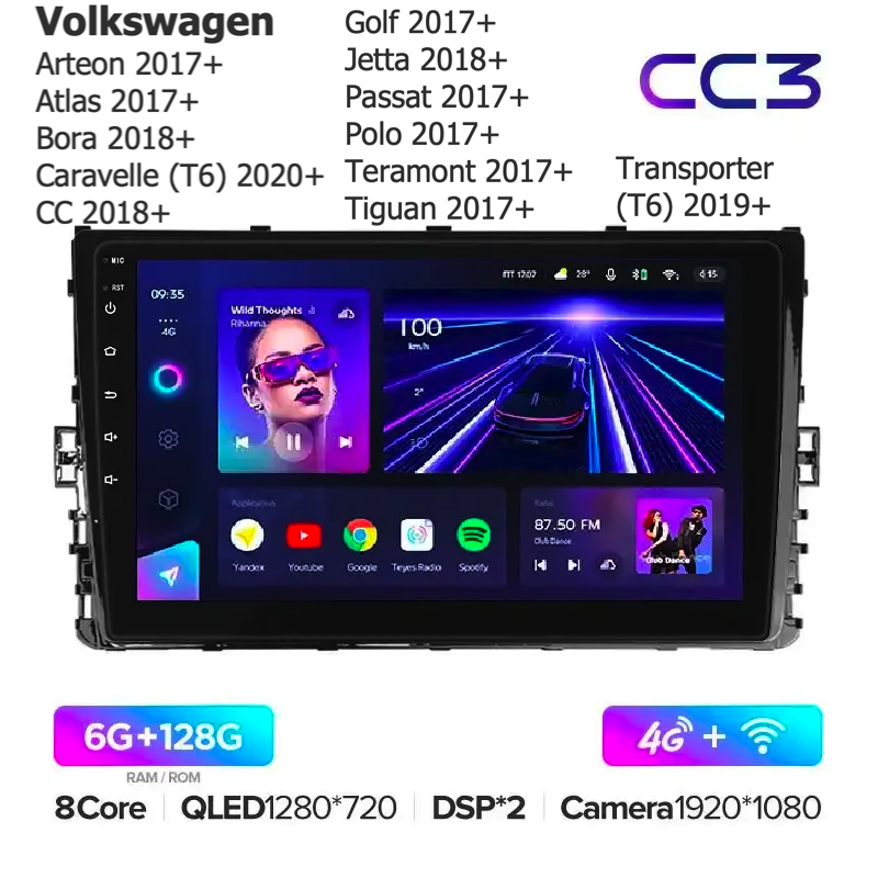 Автомагнитола штатная Teyes CC3 для Volkswagen Jetta 2018+/Passat 2017+/Polo 2017+ Android C3 6+128G Wi-Fi+4G (1770343073) - фото 2