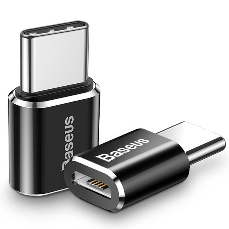 Перехідник BASEUS microUSB to Type-C Black (CAMOTG)