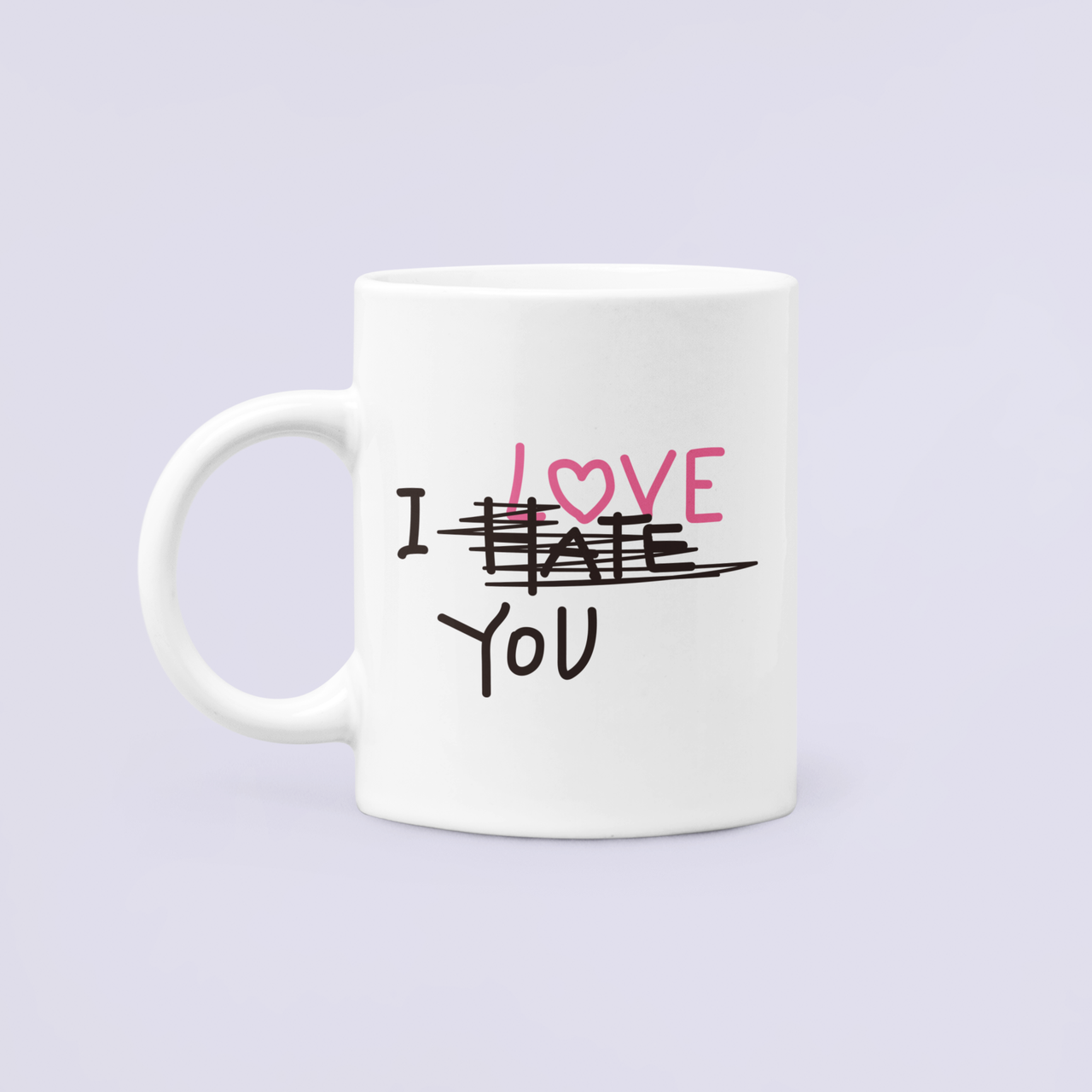 Чашка керамическая с принтом "I love you" 330 мл Белый