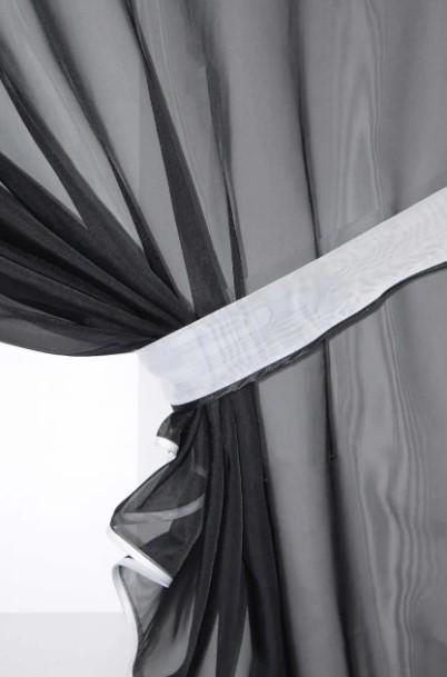 Комплект кухонный шторки/ламбрекен 190х170 см Черный/Белый (00к 59-738) - фото 2