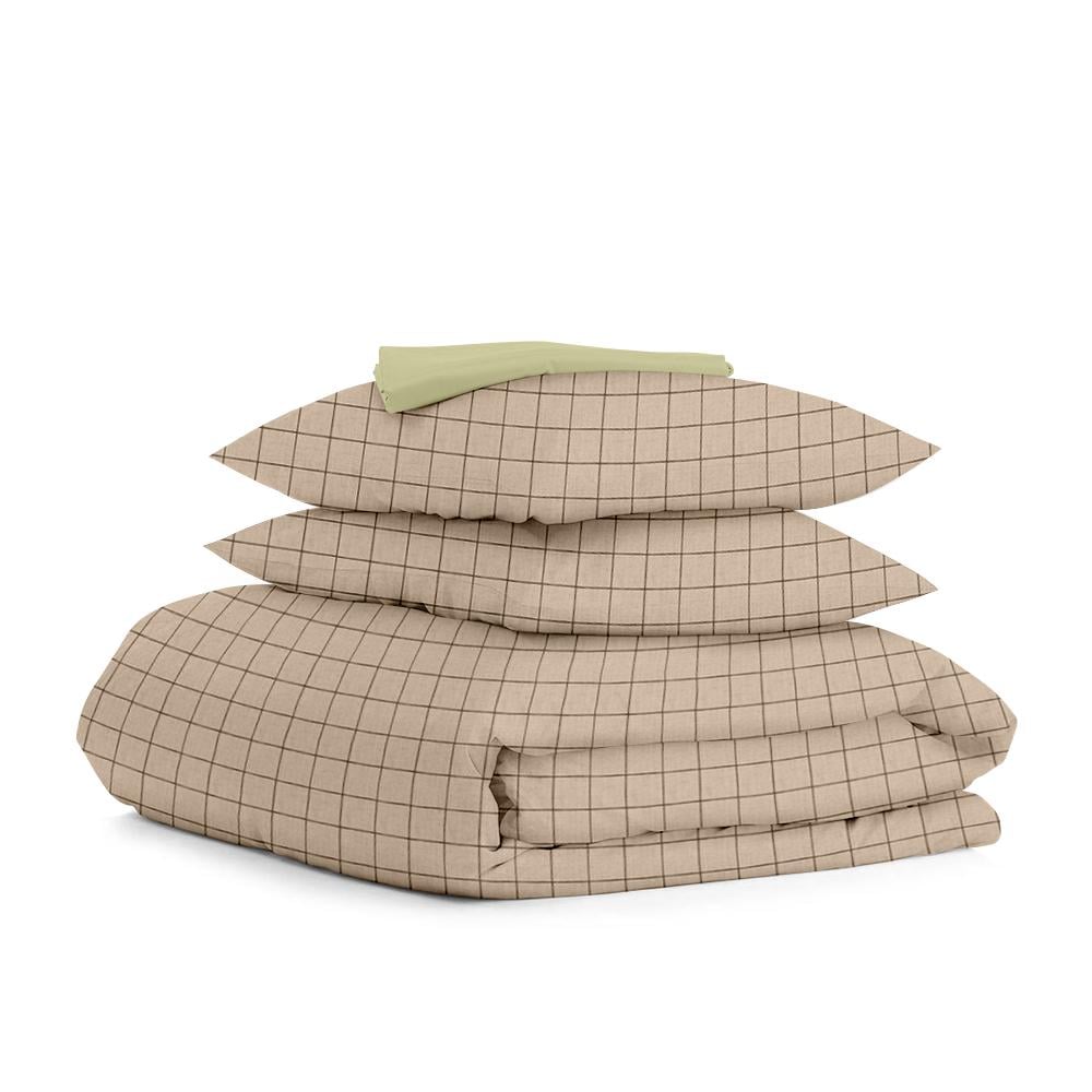 Постель двуспальная Cosas Beige Geometry с простыней на резнике 180х220 см (4822052141380)