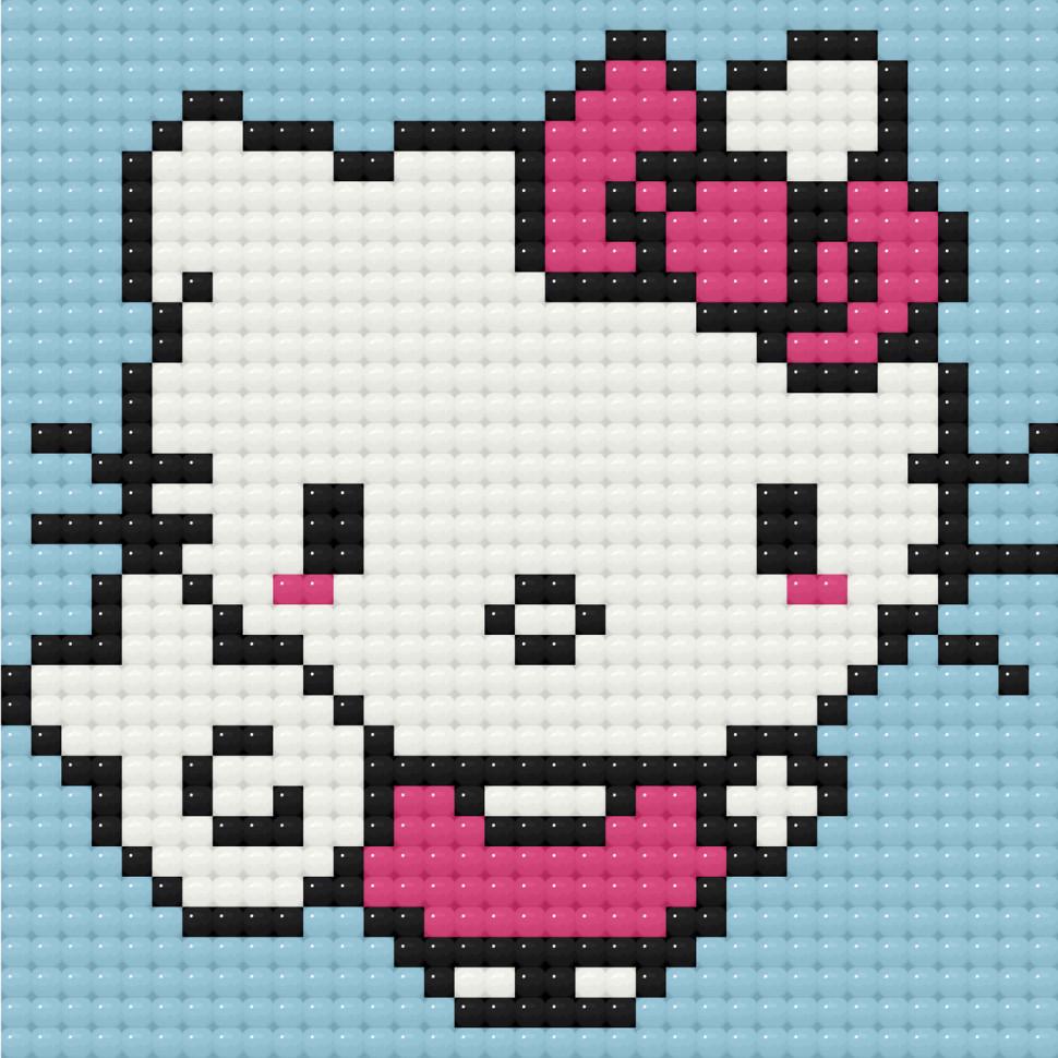 Алмазная мозаика мини Оригами Hello Kitty 10х10 см
