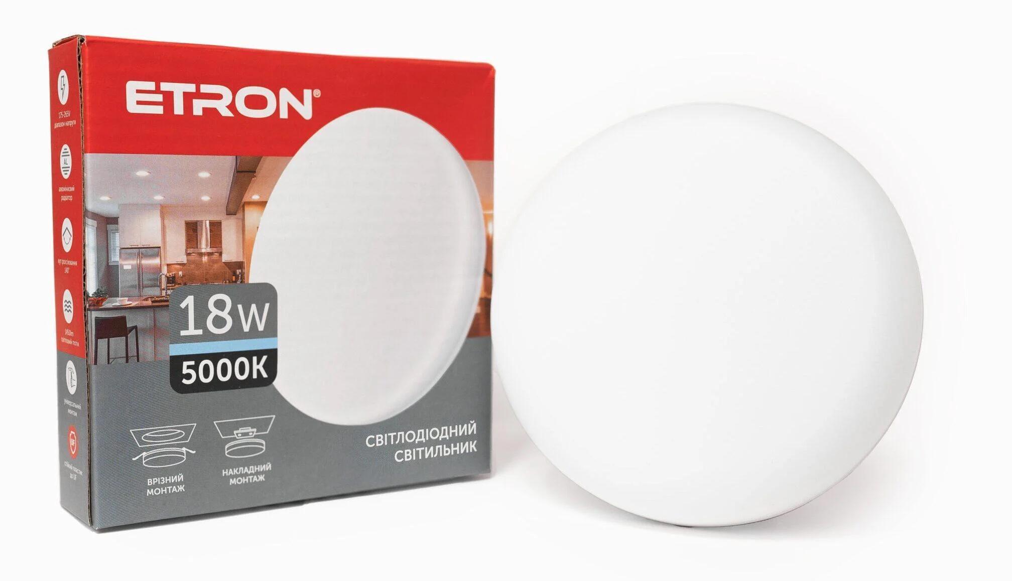 LED-светильник круглый ETRON 1-EMP-708 Multipurpose 18W 5000К IP20 (27552485)