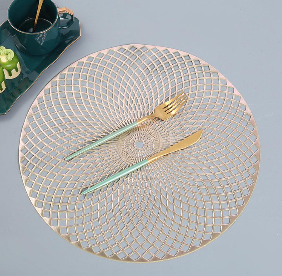 Салфетка сервировочная круглая 38 см Золотистый (5472) Салфетка сервировочная круглая 38 см Золотистый (5472)