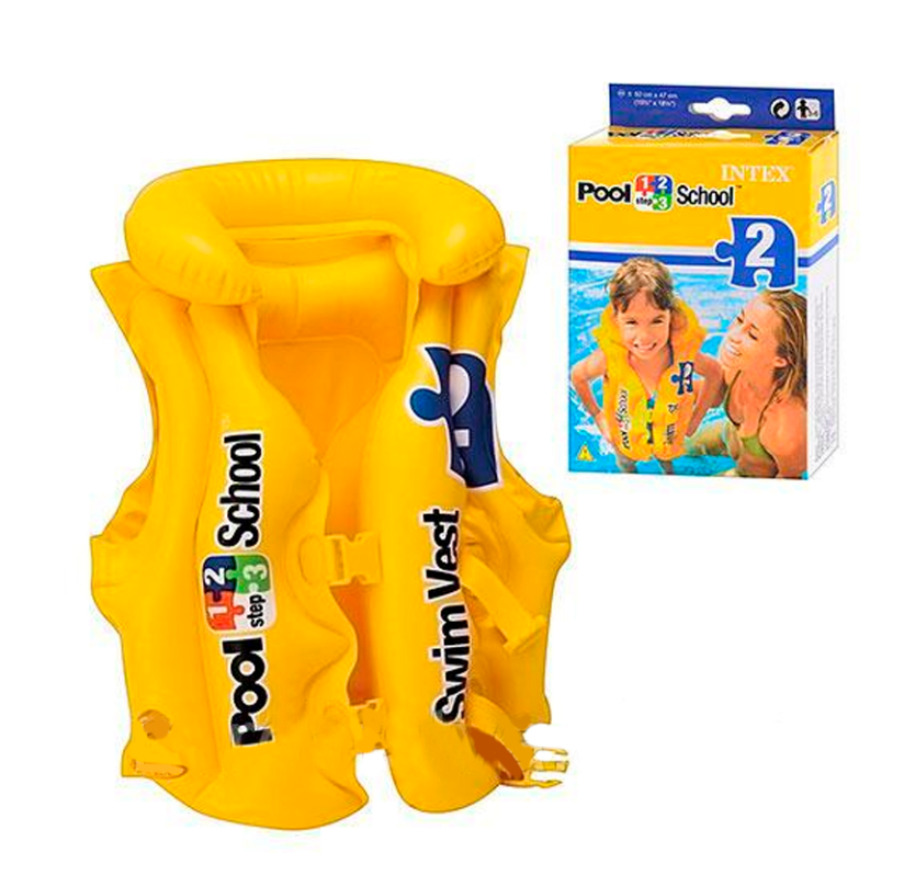 Жилет детский для плавания Intex виниловый 2 застежки 50х47 см (27523906)