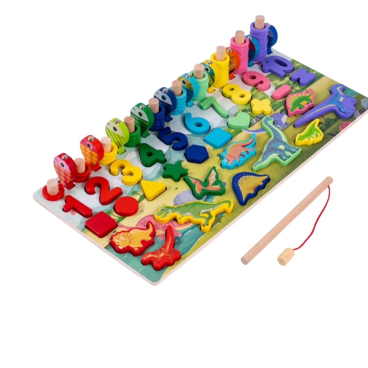 Деревянная игра сортер Монтессори Fun Game MD2758 с магнитной рыбалкой Dino (1541916629)