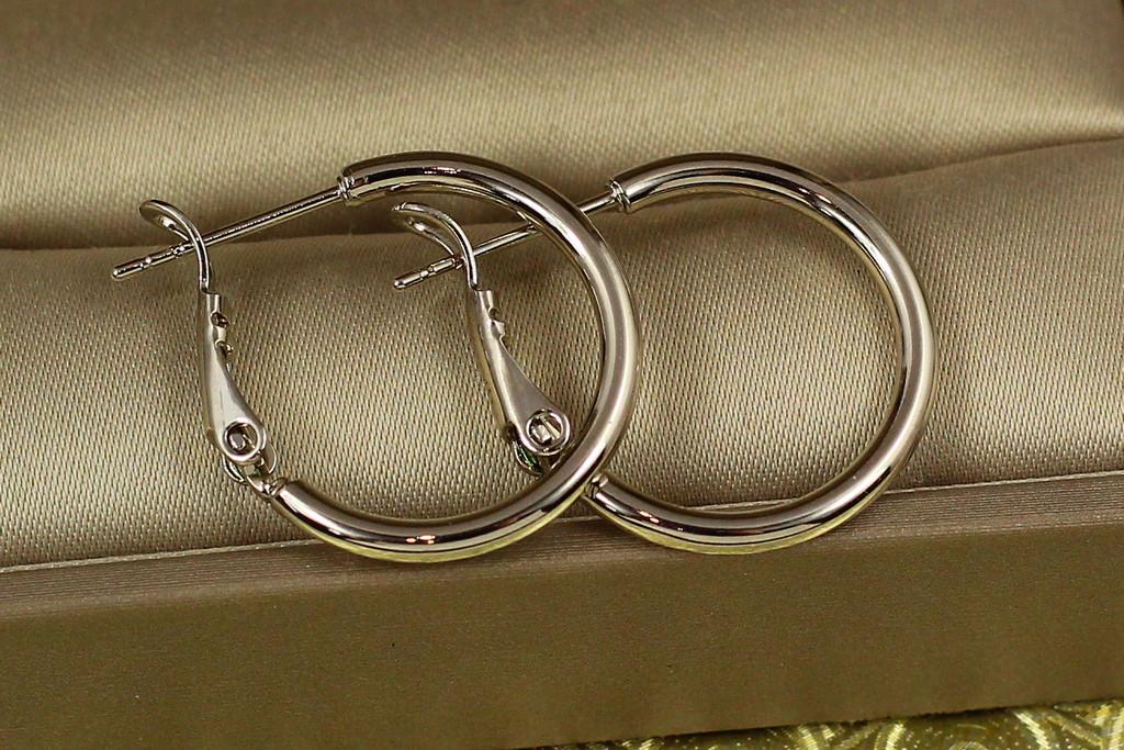 Серьги кольца Xuping Jewelry гладкие 2 см Серебристый (2097992832)