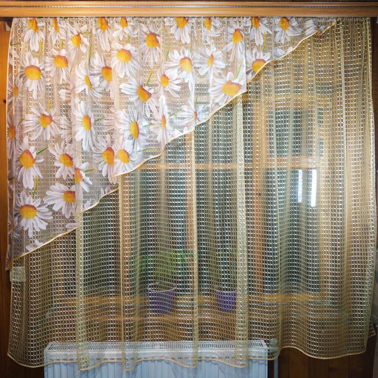 Штори Фаїна ліва Абрикосова/Ромашка (1251153272) Штори Фаїна ліва Абрикосова/Ромашка (1251153272)