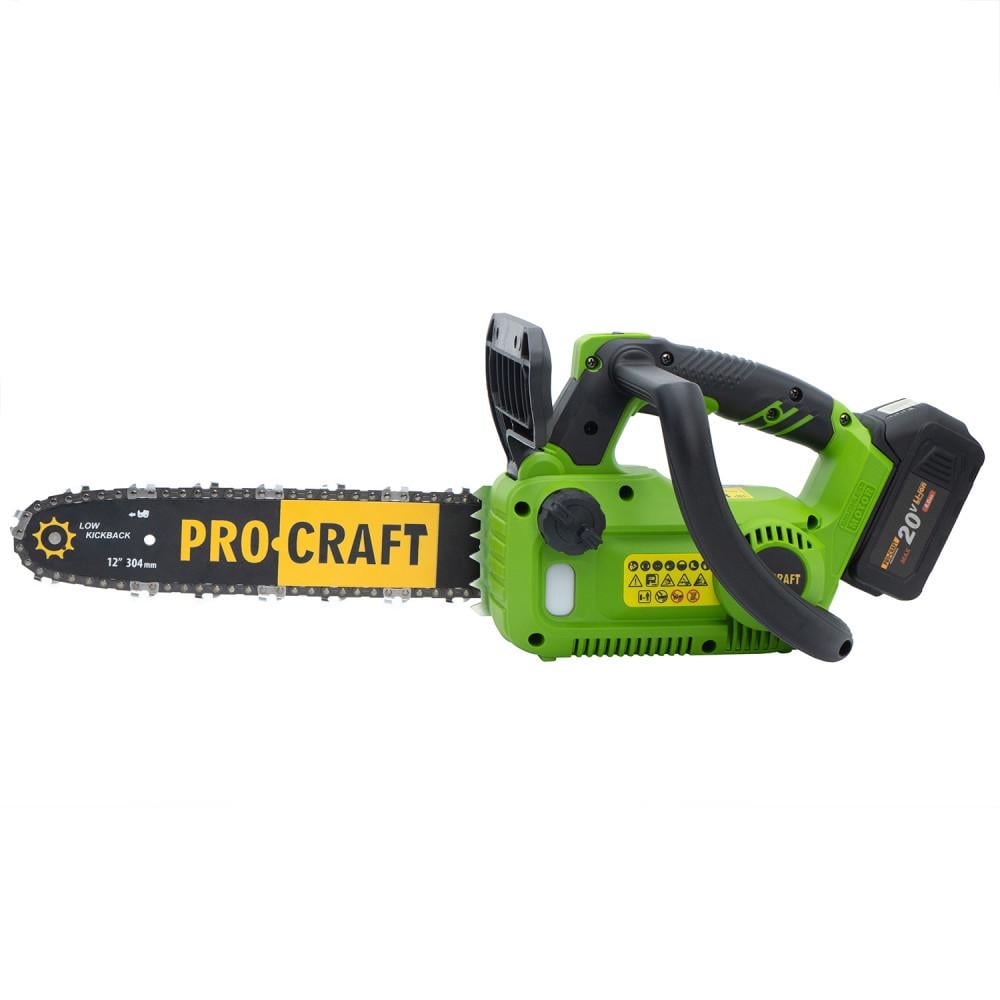 Пила аккумуляторная цепная Procraft PKA42Li 20 В без АКБ и ЗУ 12" с плавным пуском/автосмазкой