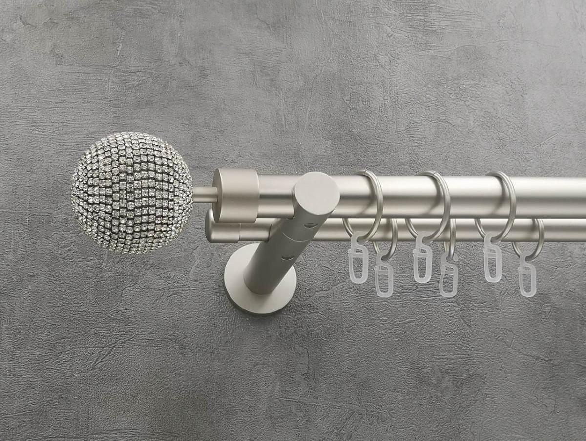 Карниз Quadrum Емпреса гладка штанга подвійний універсальний 25/19 мм 320 см Сатин (272288421)