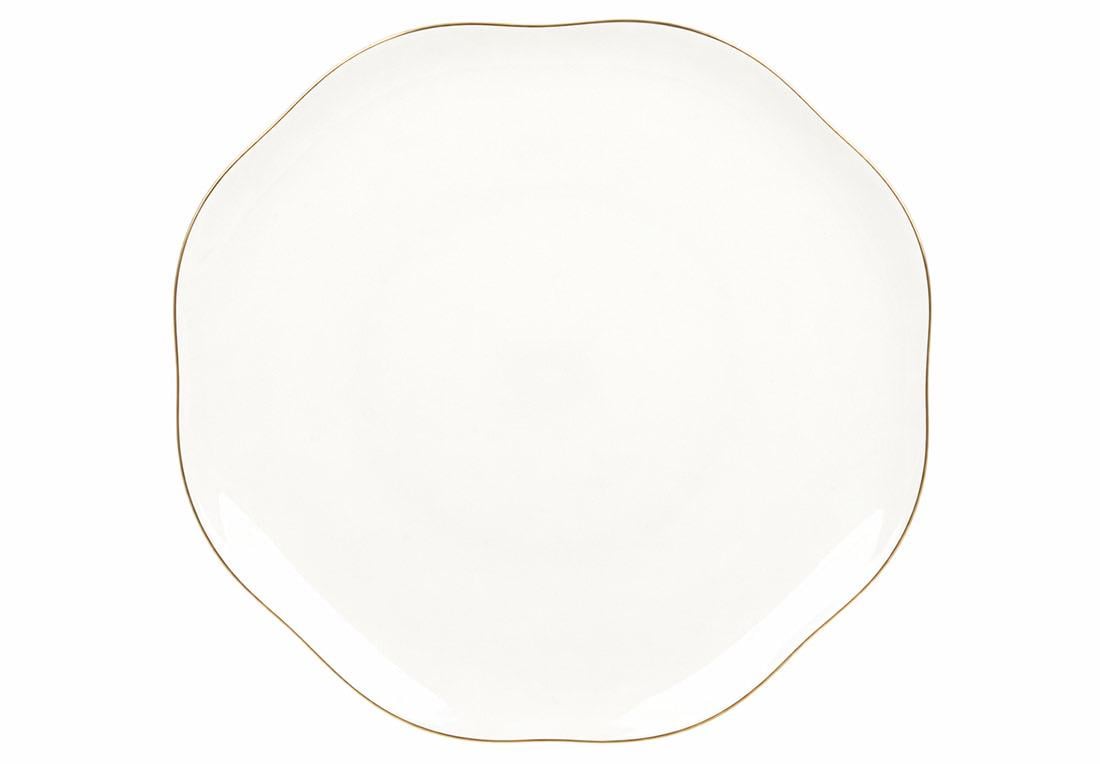 Тарелка порцеляновая 27,5 см с золотой окантовкой (871-027)