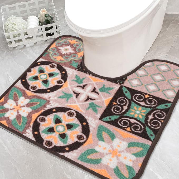 Килимок для туалету Taba 321-1 з вирізом під унітаз 57х60 см Коричневий (25809136)