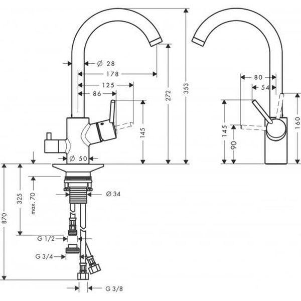 Змішувач для кухні Hansgrohe Talis M52 270 (14875000) - фото 3