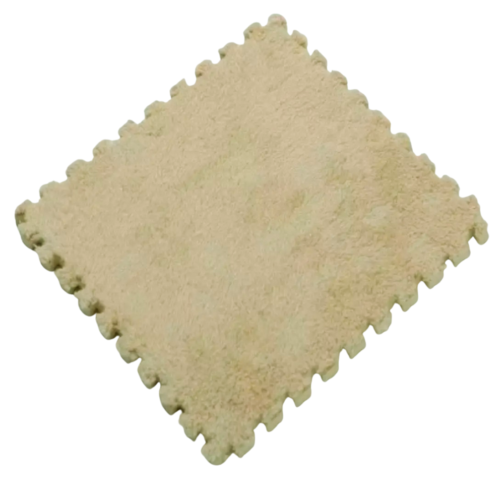 Коврик-пазл с плюшевым покрытием детский теплый 10 пазлов 60х150 см Бежевый