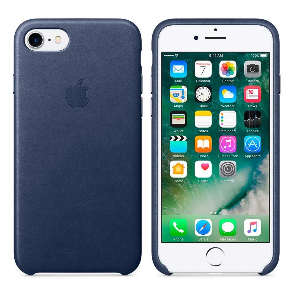 Чехол-накладка Apple Leather Case for iPhone 7/8/SE, Midnight Blue (MMY32) Оригинал
