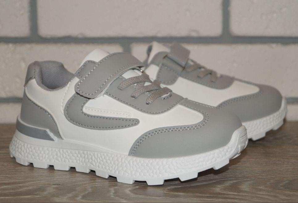 Кросівки демісезонні дитячі XIFA р. 35 20 см Біло-сірий (31503-35) - фото 2