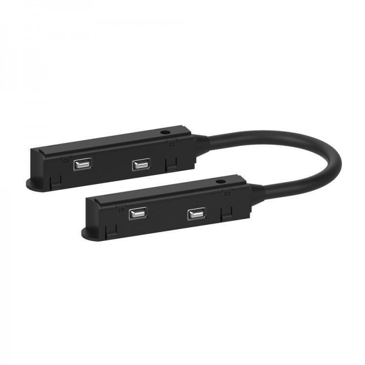 Конектор кутовий живлення Feron LD3002 для низвольтного шинопровода гнучкий Чорний (00000021469)