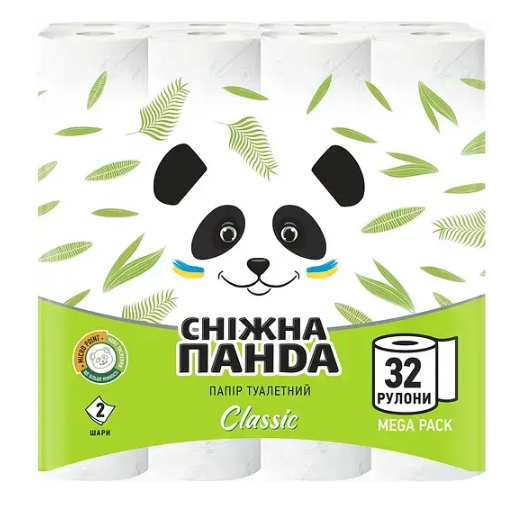 Туалетний папір Сніжна Панда Classic двохшаровий 32 шт. (25898623)
